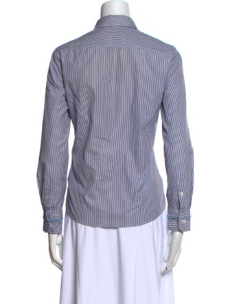 Max Mara Weekend Striped Long Sleeve Button-Up Top