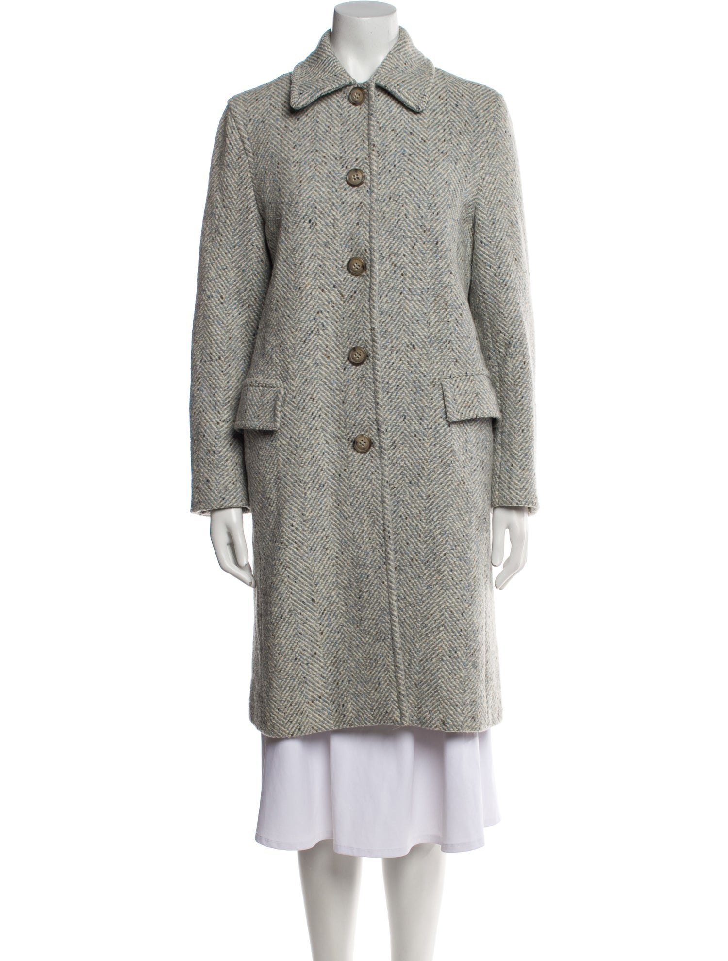 Max Mara Weekend Virgin Wool Tweed Pattern Coat