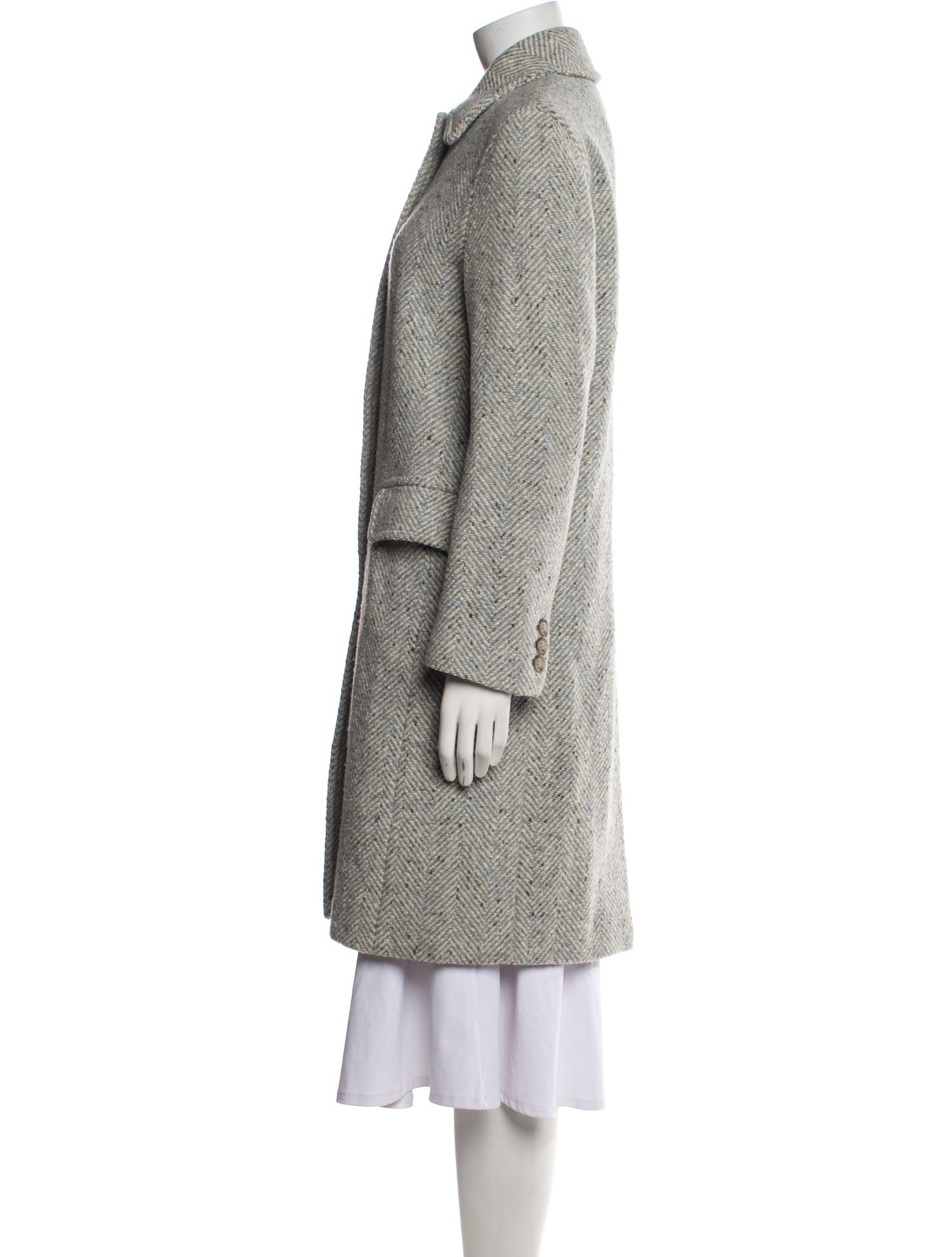 Max Mara Weekend Virgin Wool Tweed Pattern Coat
