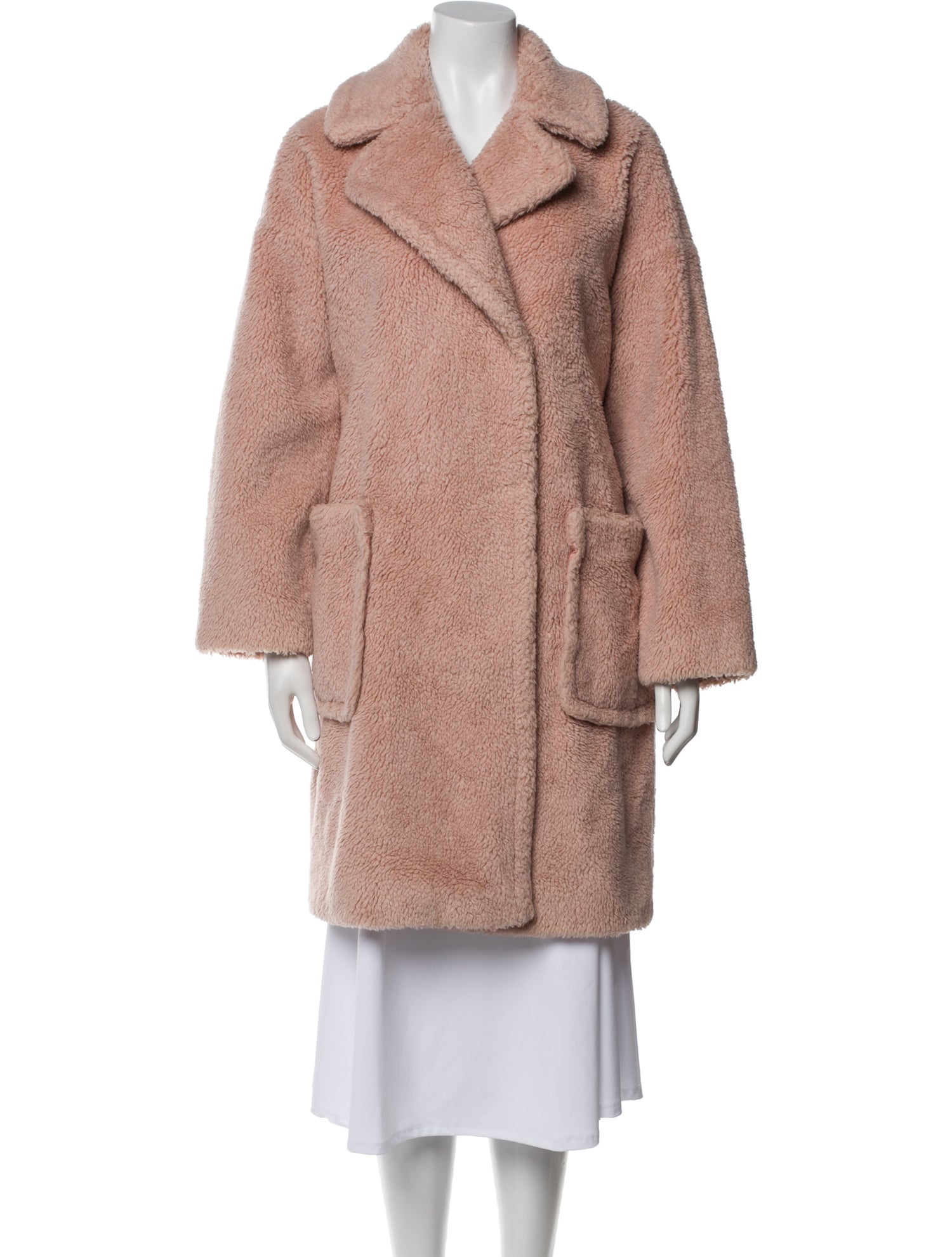 Max Mara Weekend Virgin Wool Faux Fur Coat