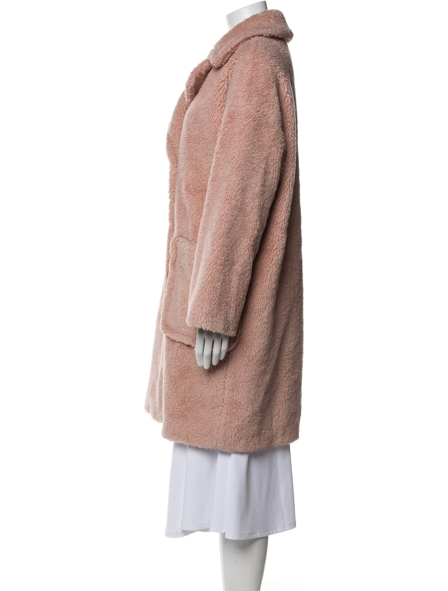 Max Mara Weekend Virgin Wool Faux Fur Coat