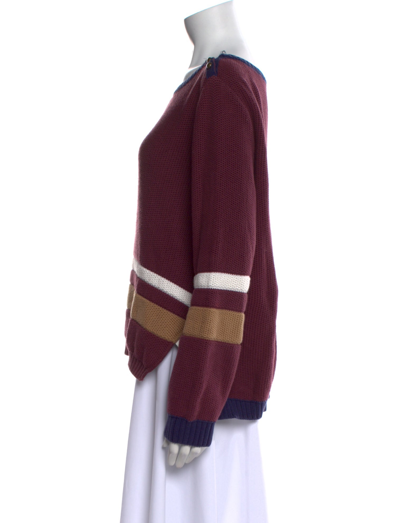 Max Mara Weekend Striped Scoop Neck Sweater