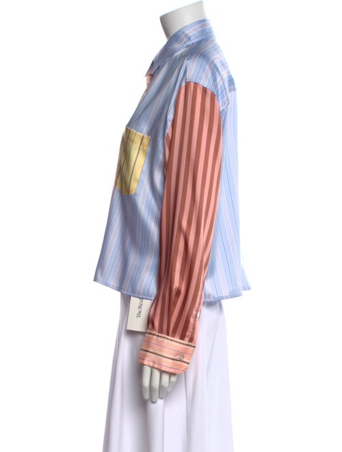 Max Mara Weekend Striped Long Sleeve Button-Up Top