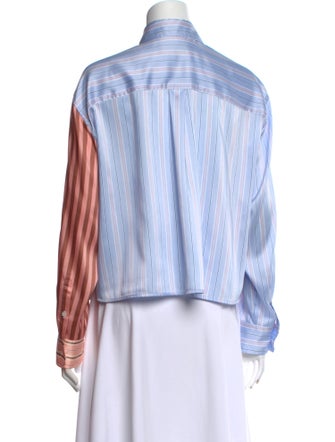 Max Mara Weekend Striped Long Sleeve Button-Up Top