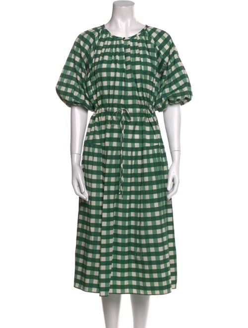 Max Mara Weekend Plaid Print Midi Length Dress