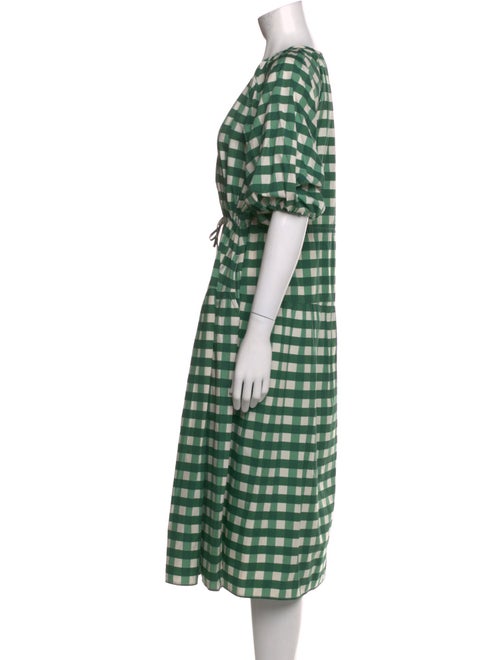 Max Mara Weekend Plaid Print Midi Length Dress