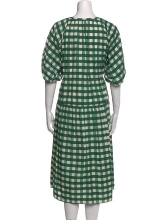 Max Mara Weekend Plaid Print Midi Length Dress