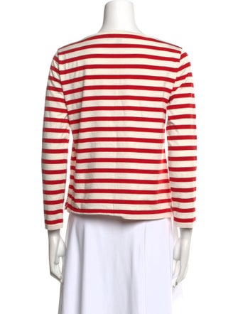 Max Mara Weekend Striped Bateau Neckline Top