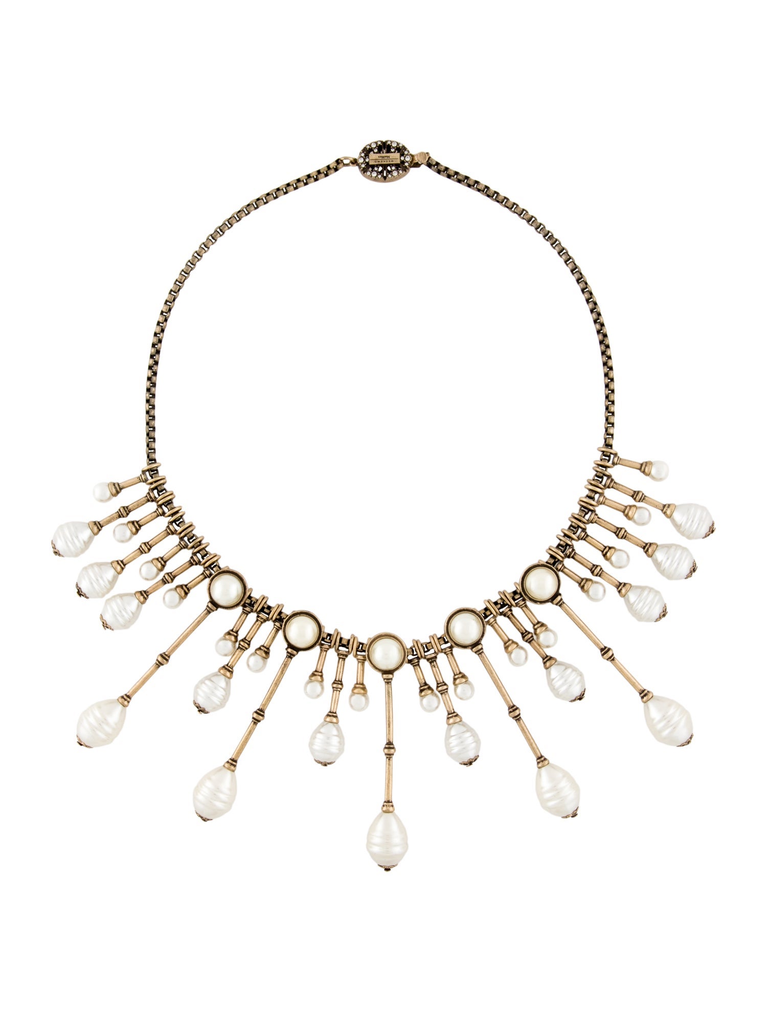 Max Mara Weekend Faux Pearl & Crystal Collar Necklace