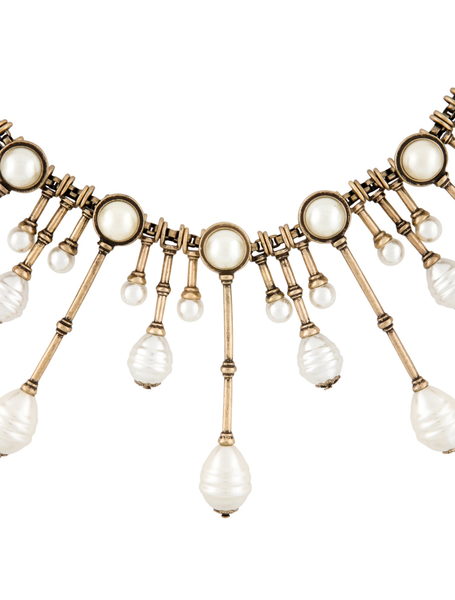 Max Mara Weekend Faux Pearl & Crystal Collar Necklace