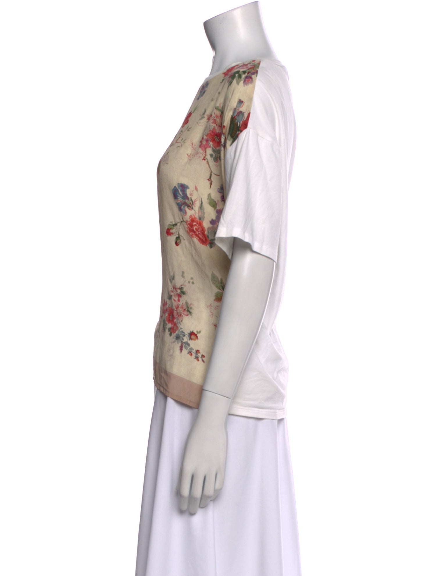 Max Mara Weekend Floral Print Bateau Neckline T-Shirt