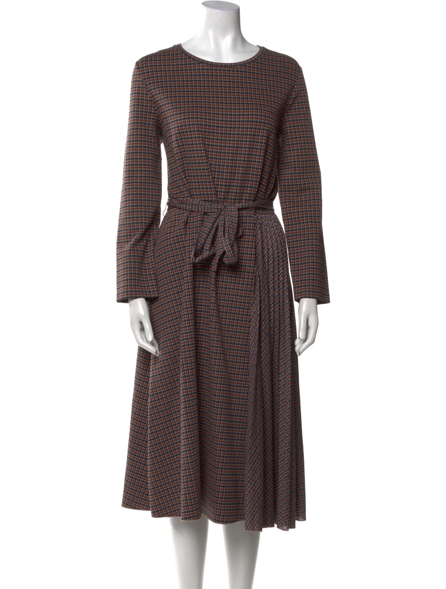Max Mara Weekend Plaid Print Midi Length Dress