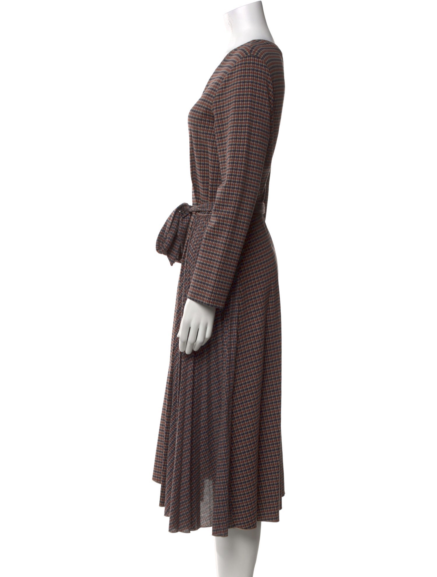 Max Mara Weekend Plaid Print Midi Length Dress