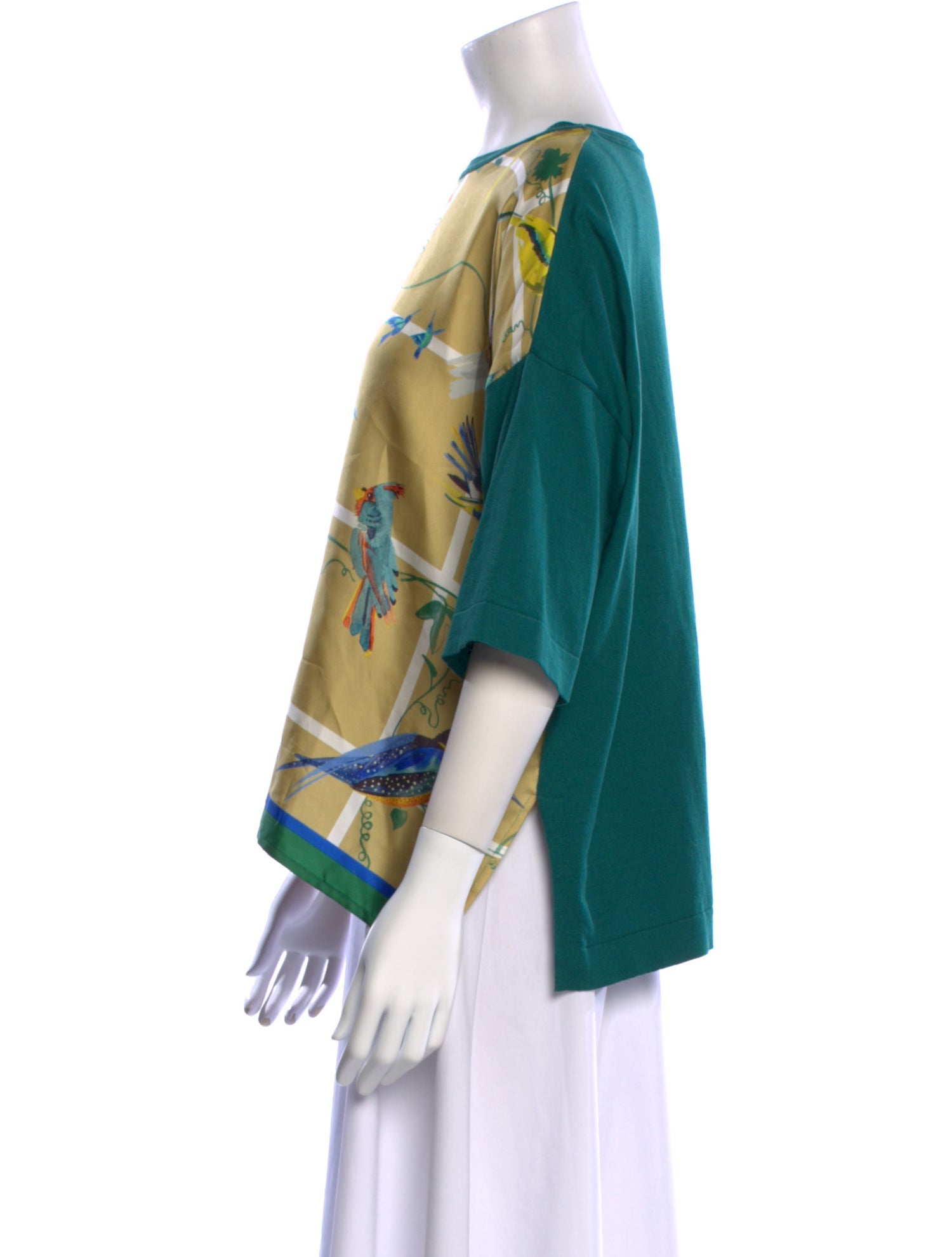 Max Mara Weekend Printed Bateau Neckline Blouse