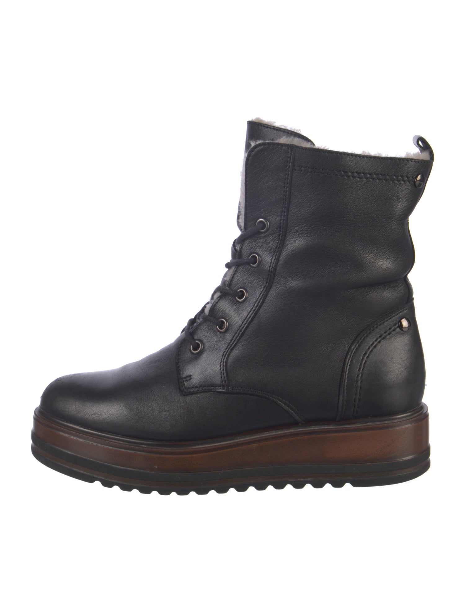 Max Mara Weekend Leather Combat Boots