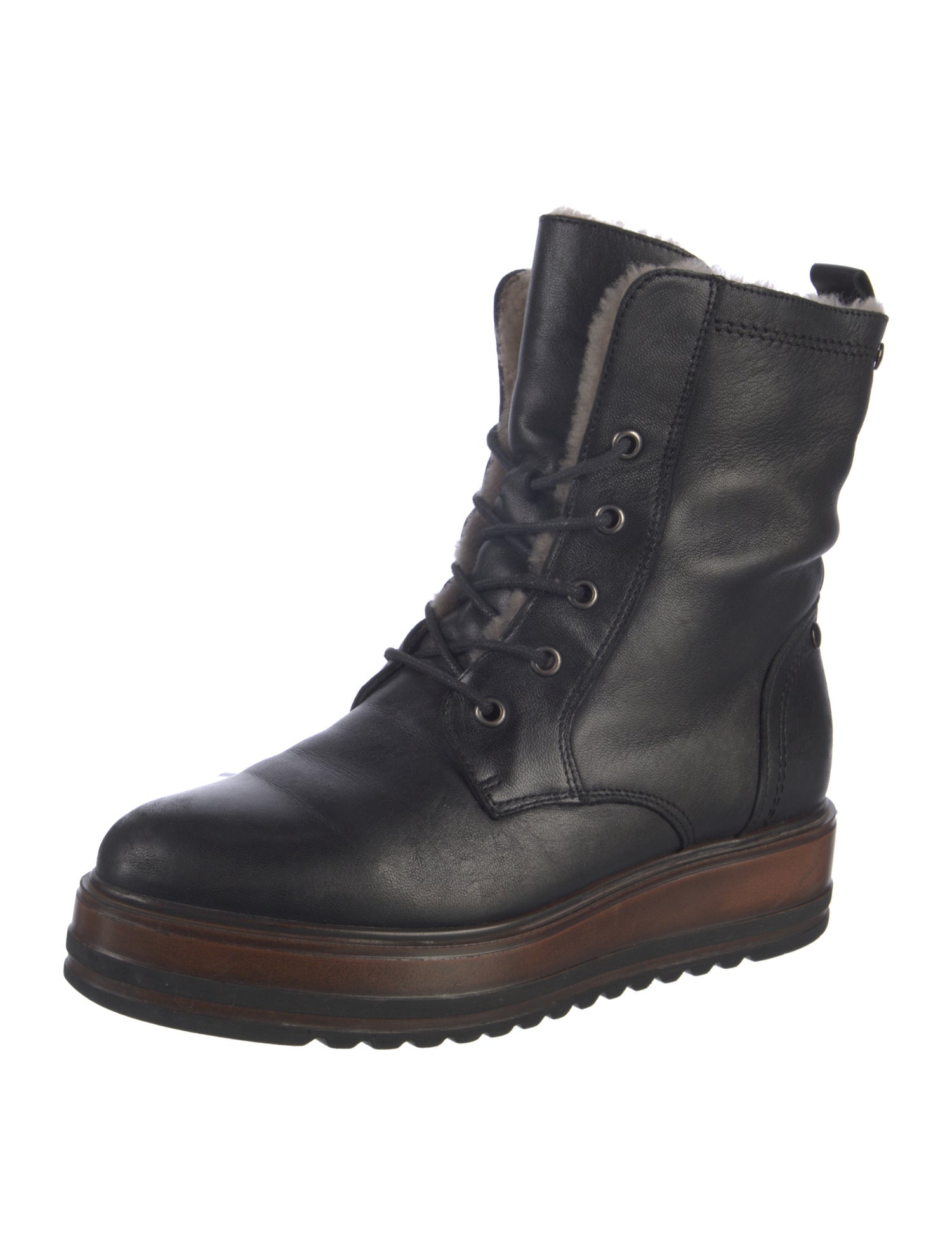 Max Mara Weekend Leather Combat Boots