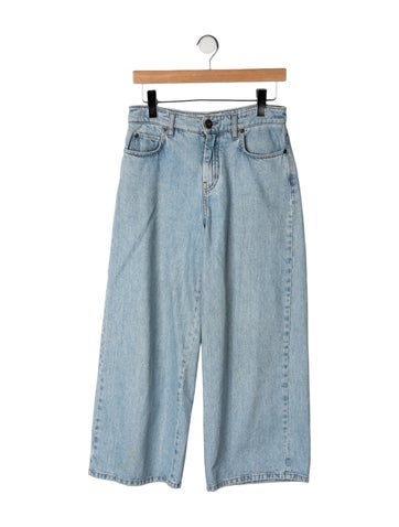Pre-owned Max Mara Mid-rise Wide Leg Jeans In Blue