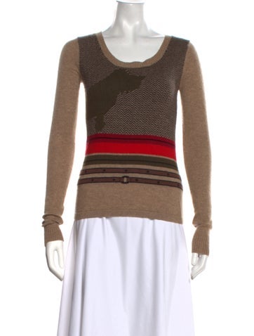Pre-owned Max Mara Wool Patterned Sweater In Brown
