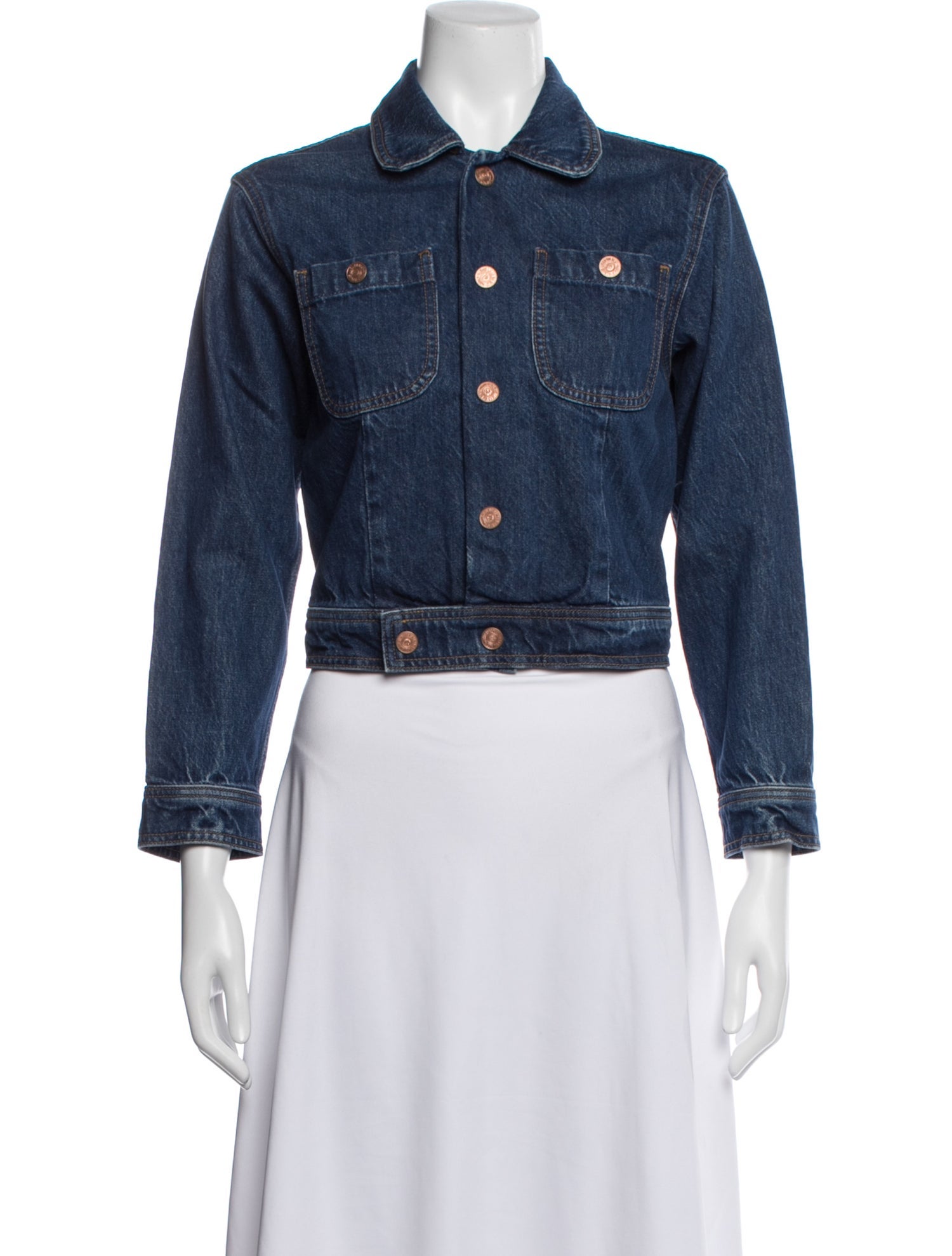 Balmain Safety-Pin Denim Jacket - Blue Jackets, Clothing