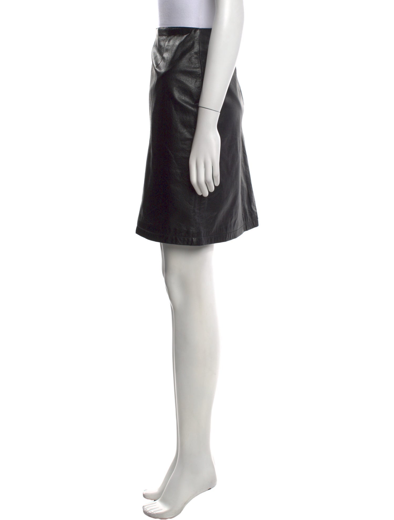 Maxima Leather Knee-Length Skirt