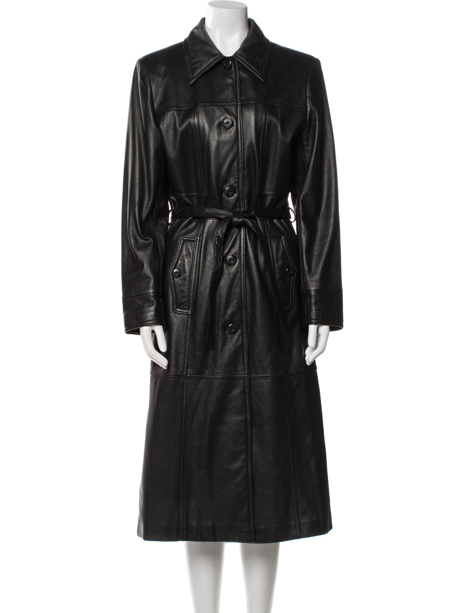 Maxima Leather Trench Coat