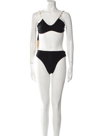 Maygel Coronel Swimwear Crystal Embellishments Bikini One Size