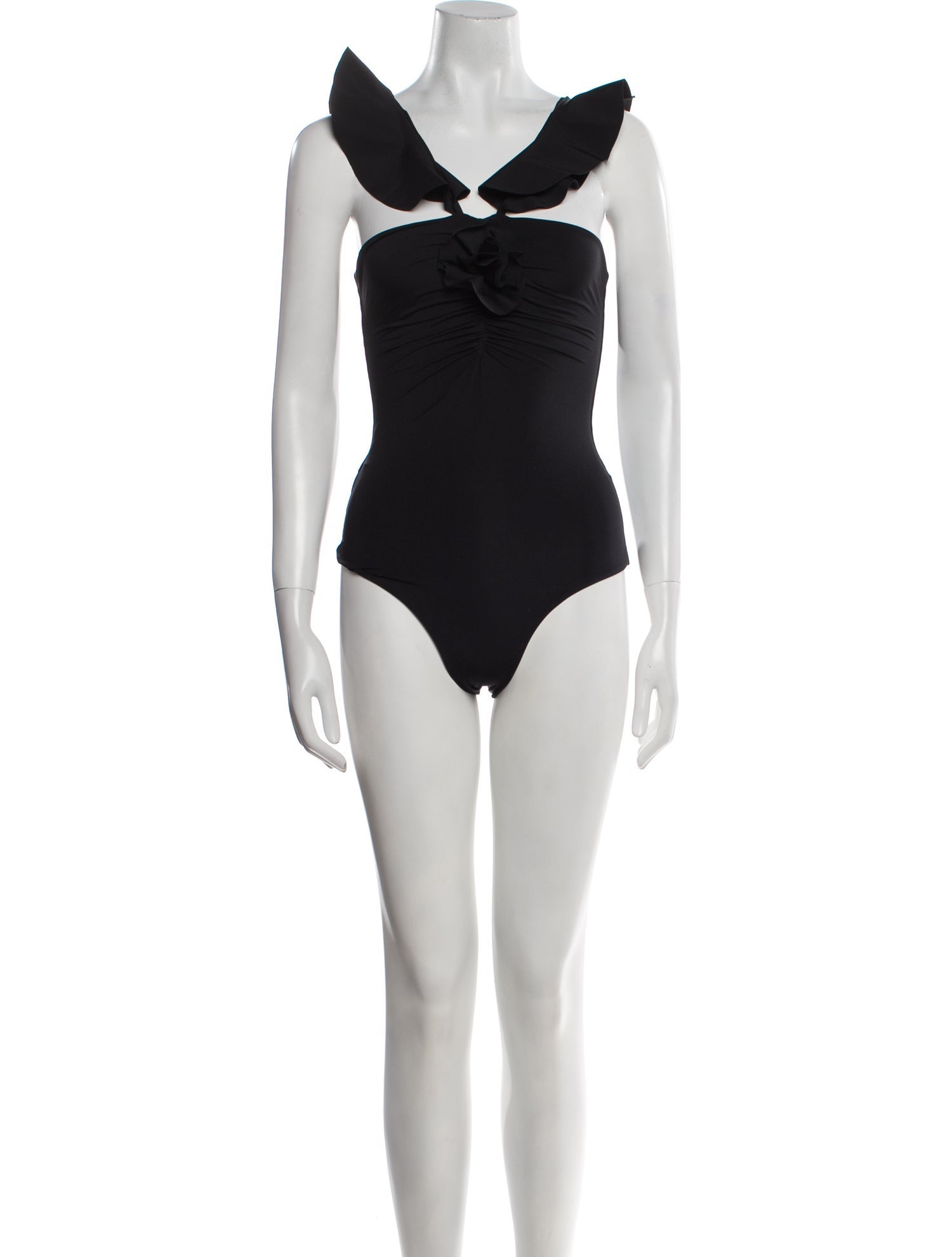 Maygel Coronel Ruffle Embellishment One-Piece w/ Tags