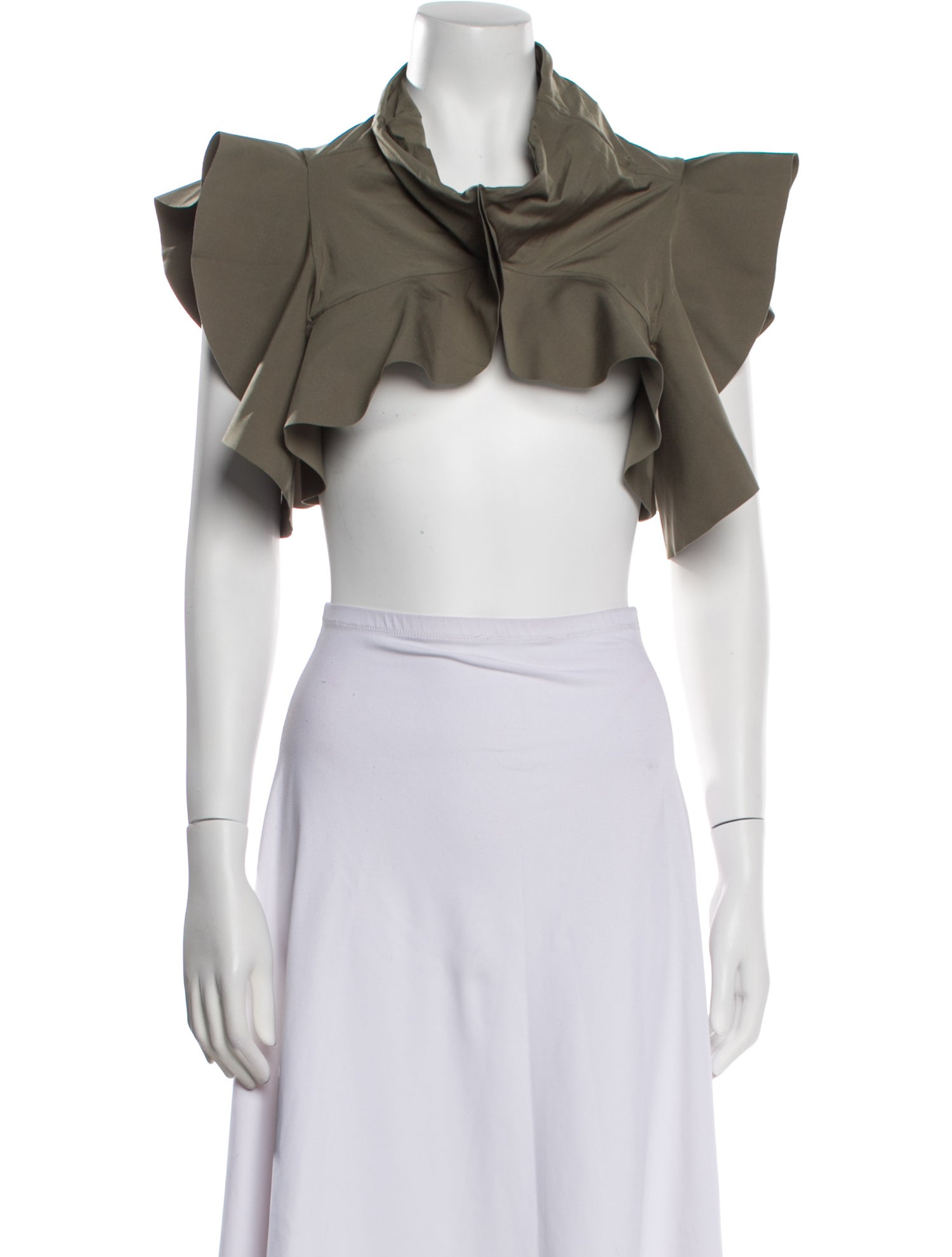 Maygel Coronel Mock Neck Short Sleeve Crop Top