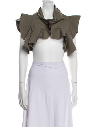 Maygel Coronel Mock Neck Short Sleeve Crop Top