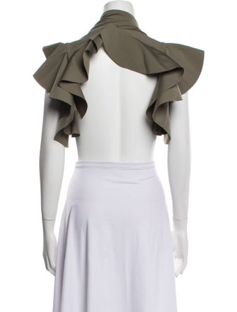 Maygel Coronel Mock Neck Short Sleeve Crop Top