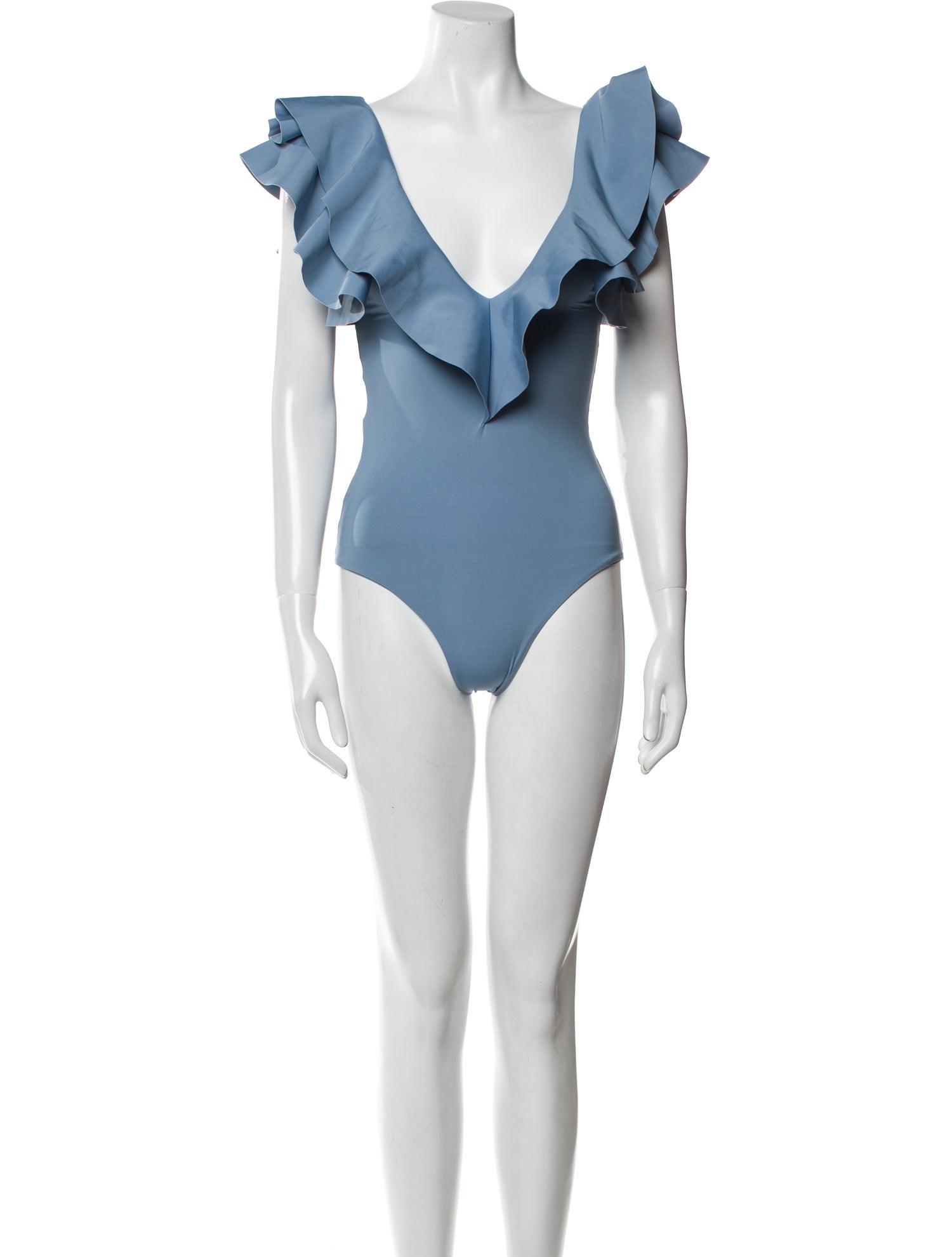 Maygel Coronel Ruffle Embellishment One-Piece