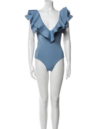 Maygel Coronel Ruffle Embellishment One-Piece