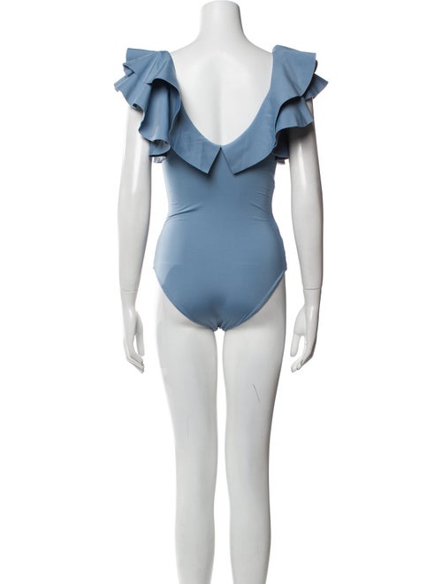 Maygel Coronel Ruffle Embellishment One-Piece