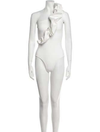 Maygel Coronel Ruffle Embellishment One-Piece