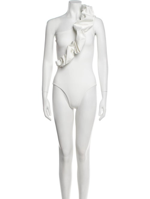 Maygel Coronel Ruffle Embellishment One-Piece