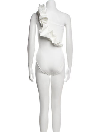 Maygel Coronel Ruffle Embellishment One-Piece