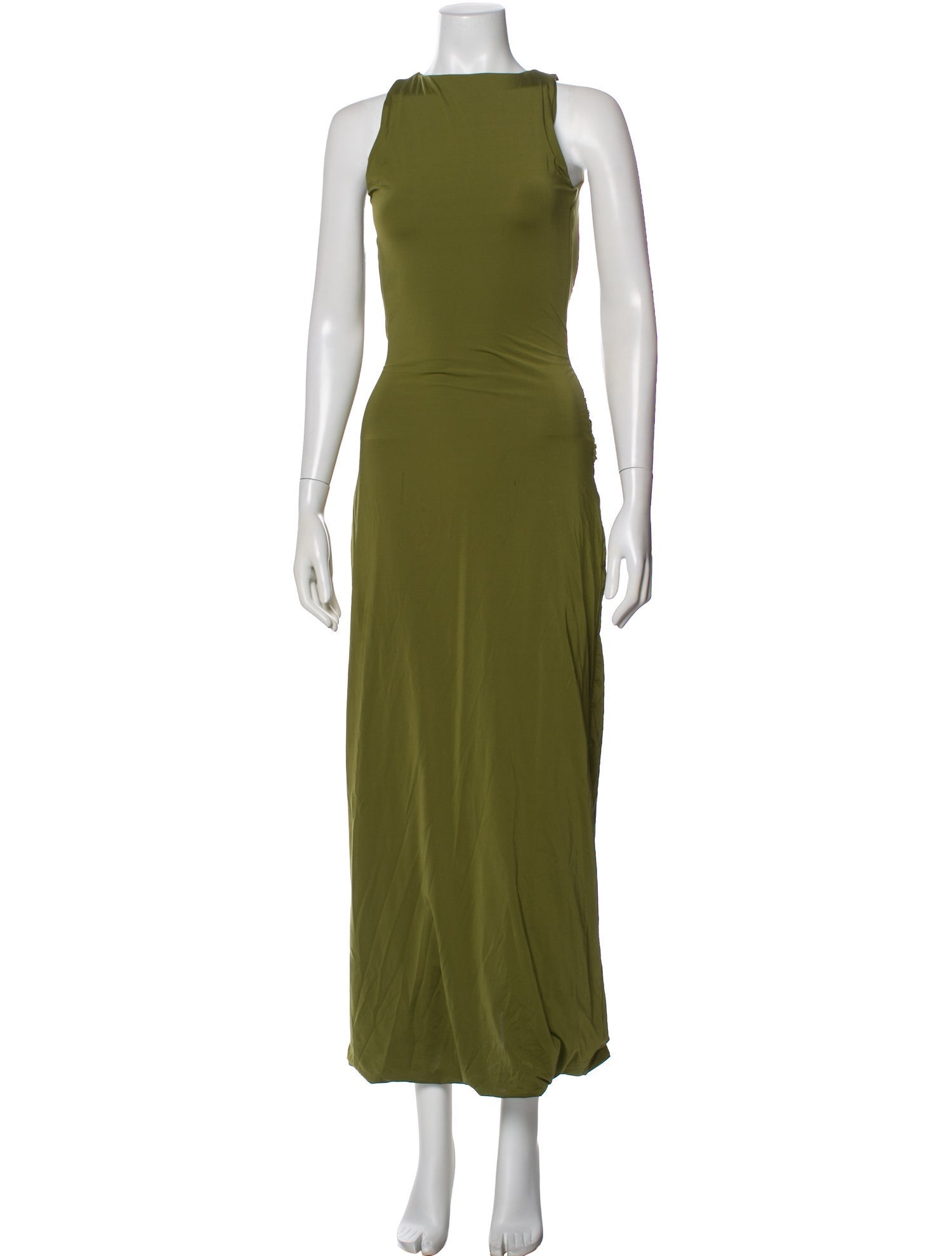 maygel coronel green dress Crew Neck Long red embroidered dress