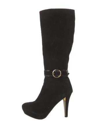 Myla Suede Leather Trim Embellishment Boots