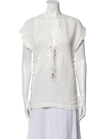 Marysia Resort Tops V-Neck Short Sleeve Blouse S