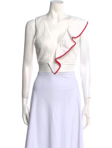 Marysia Resort Tops One-Shoulder Short Sleeve Crop Top XS