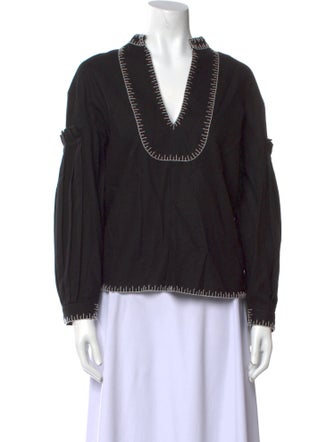 Marysia Resort Linen V-Neck Blouse