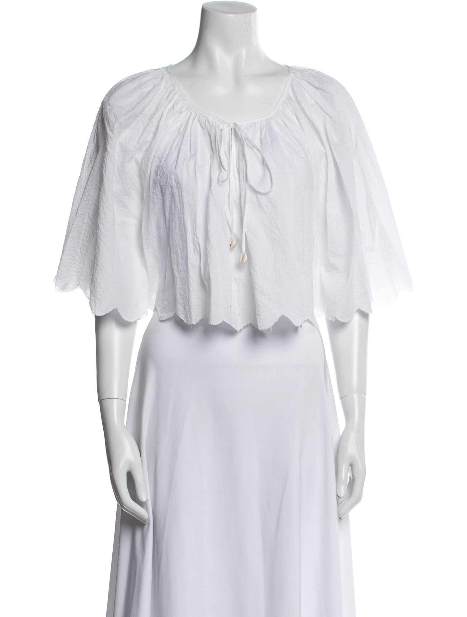 Marysia Resort Scoop Neck Three-Quarter Sleeve Crop Top