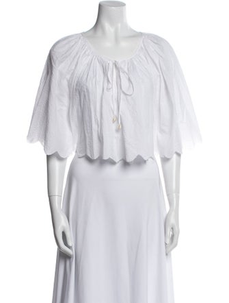 Marysia Resort Scoop Neck Three-Quarter Sleeve Crop Top