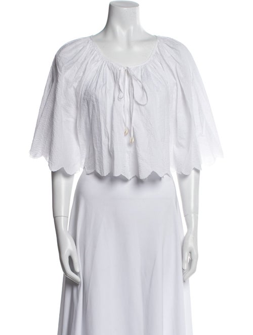 Marysia Resort Scoop Neck Three-Quarter Sleeve Crop Top