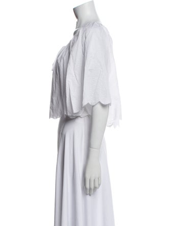 Marysia Resort Scoop Neck Three-Quarter Sleeve Crop Top