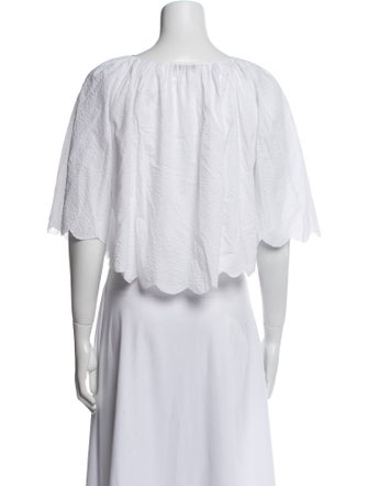 Marysia Resort Scoop Neck Three-Quarter Sleeve Crop Top