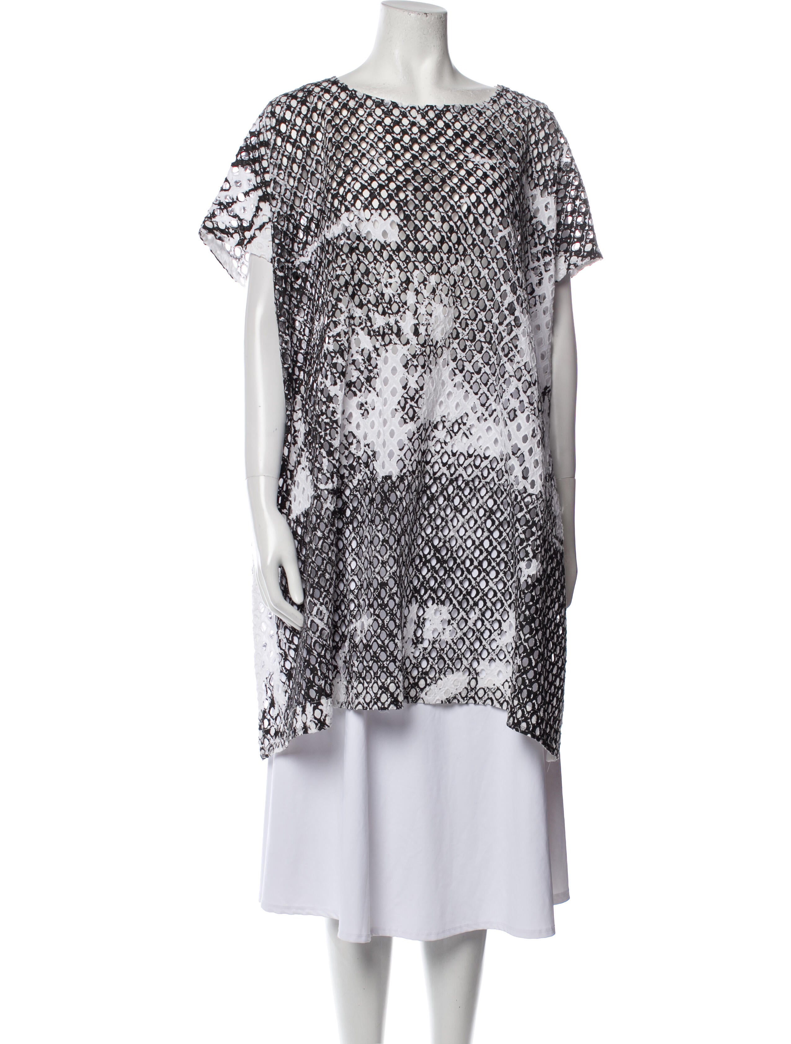 Moyuru Printed Bateau Neckline Tunic w/ Tags