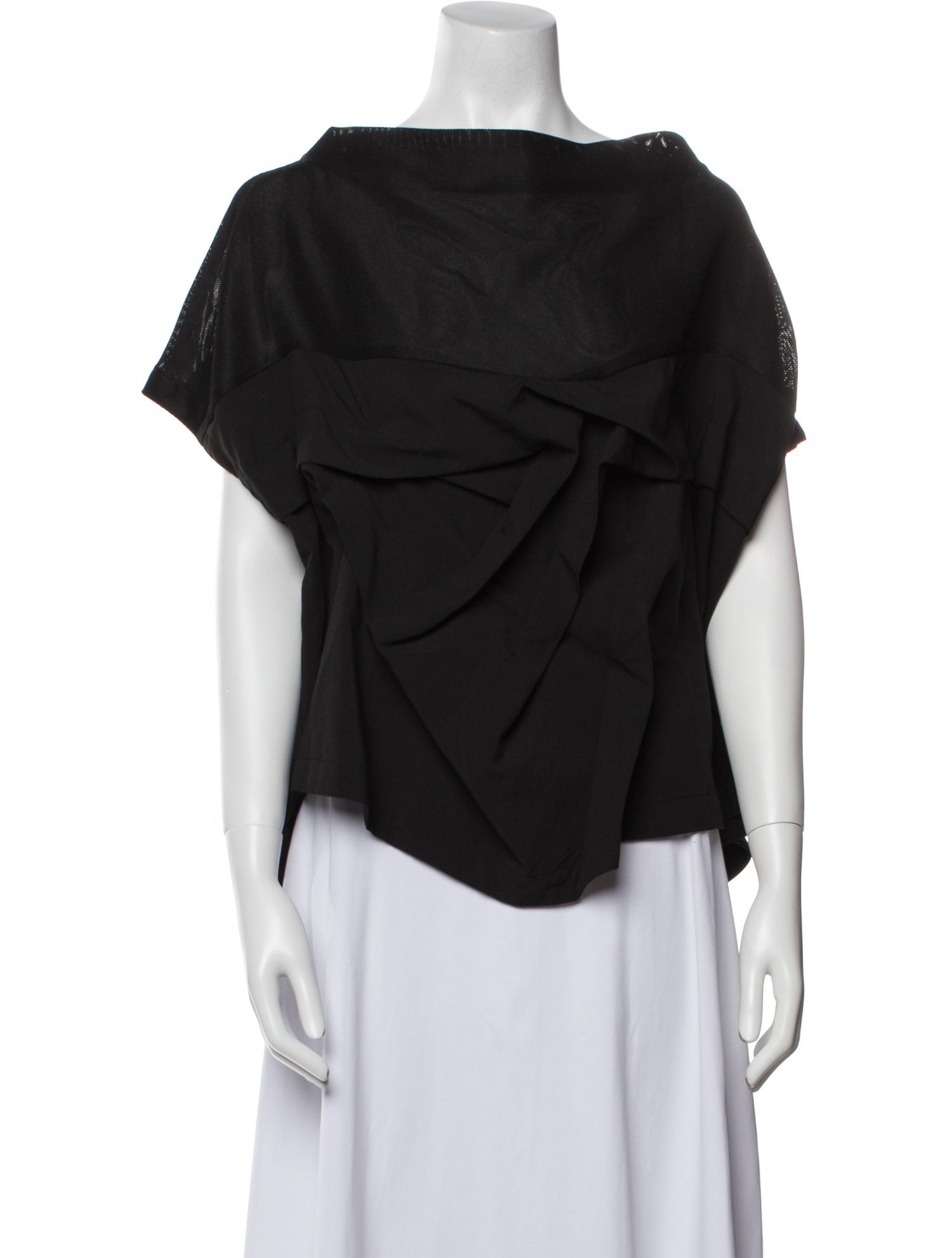 Moyuru Bateau Neckline Short Sleeve Blouse