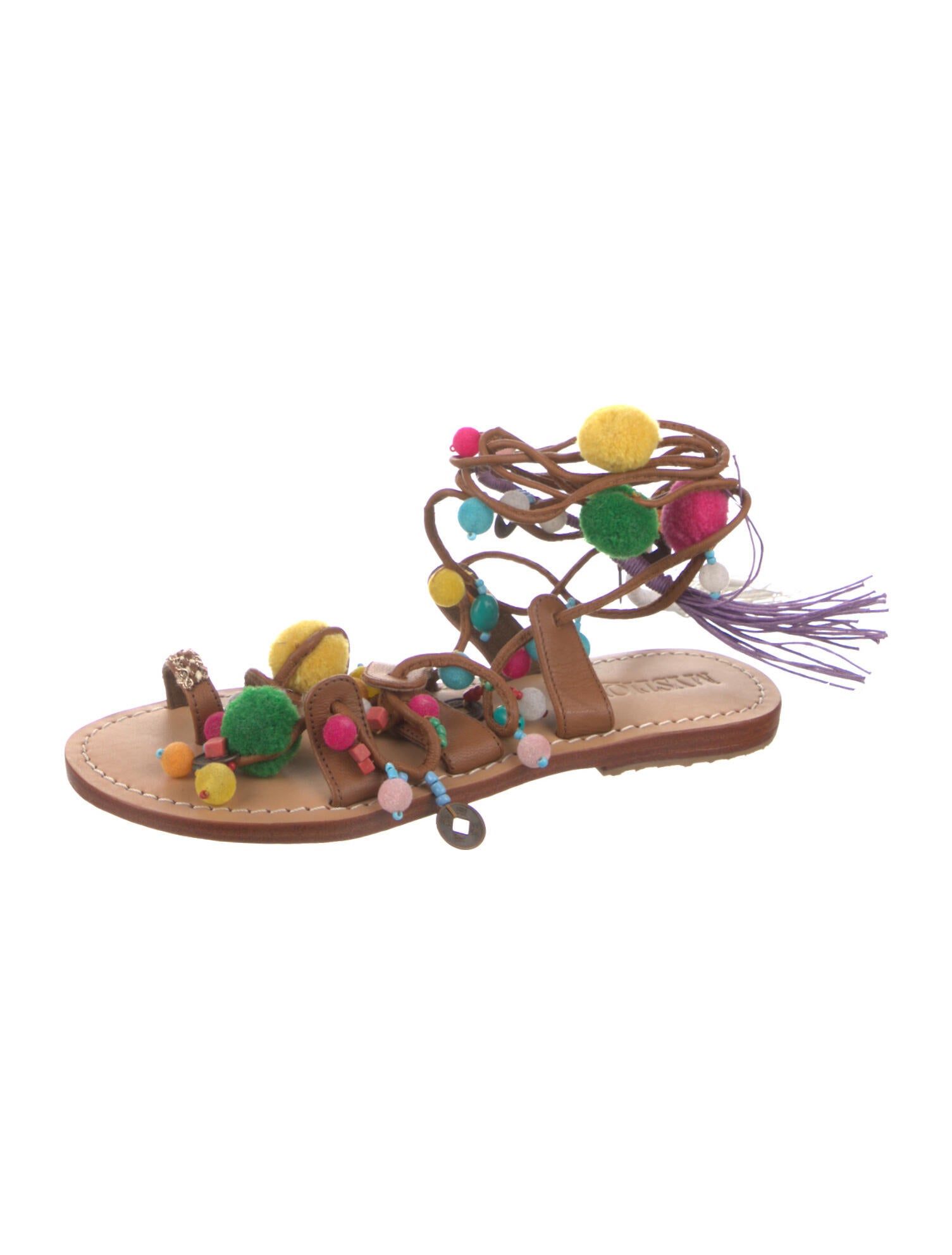 Mystique Leather Gladiator Sandals - Neutrals Sandals, Shoes - WMYST20405 |  The RealReal