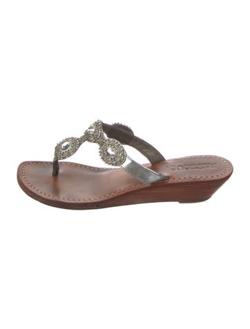 Mystique Sandals Crystal Embellishments T-Strap 8